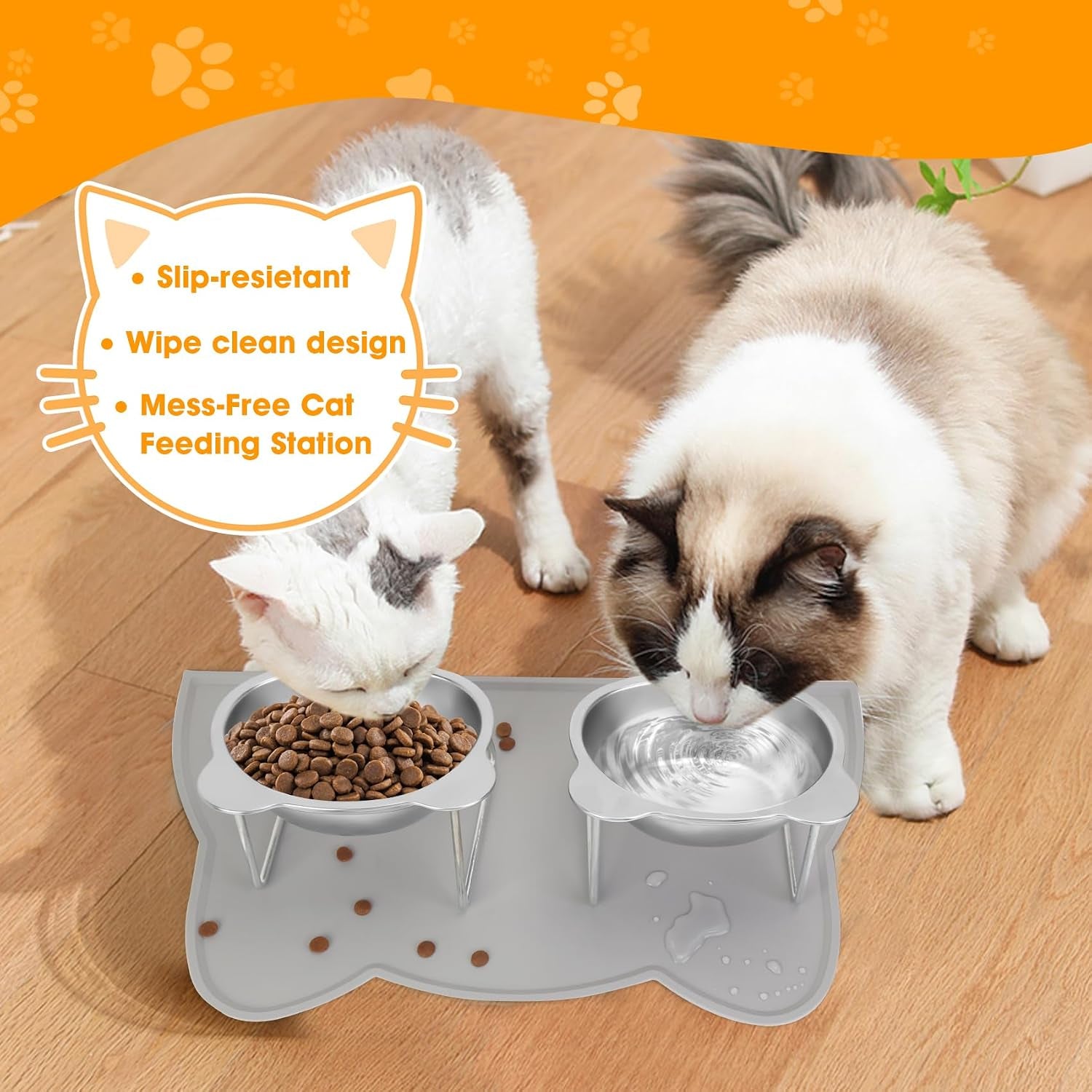 elevated-cat-bowls-2-pack-raised-cat-food-water-bowls-with-non-slip-placemat-15-tilted-stand-anti-vomiting-stainless-steel-pet-food-feeding-dishes-plate-for-cats-kitten-puppies-dogs-small-animals