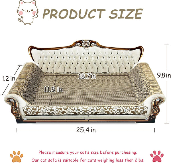 Luxury Cardboard Cat Scratcher Sofa Bed, Couch Shaped Scratching Board, Scratch Lounge with Catnip, Scratcher for Indoor Cats Large Grey3