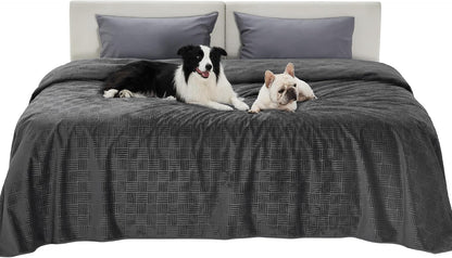 Bedsure Waterproof Couch Cover for Dogs Washable - Waterproof Blanket for Large Dogs Couch Sofa Bed Cozy, Lightweight Furniture Protector for Pet Cat Quick Drying, Ash Grey, 52X82In32