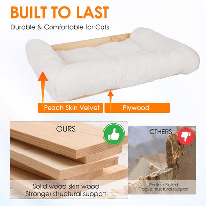 6In1 Cat Wall Shelves Climbing Systems, Large Cat Furniture Shelf Set Wall Hanging Mounted, Hammock Sisal Scratching Perch Bed 2 Steps Tower Tree for Indoor House Corner Ladder6