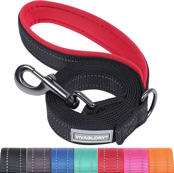 VIVAGLORY Dog Leash Puppy Leash for Collar, 3Ft X 1In, Black | with Soft Padded Handle for Training & Walking, Heavy Duty & Double Layer Nylon Pet Puppy41
