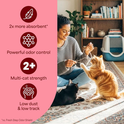 Fresh Step Clean Care Crystsal Cat Litter with Febreze Freshness, Ammonia Block Technology, Lightweight Fresh Step Crystals, Low Dust, 8 Lb. Bag, Pack of 26