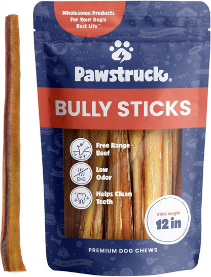 Pawstruck Natural 5-8" Bully Sticks for Dogs - Best Long-Lasting, Rawhide-Free, Low Odor Dental Chew Treat - Healthy Single Ingredient, 100% Real Beef - 8 Oz Bag - Packaging May Vary12