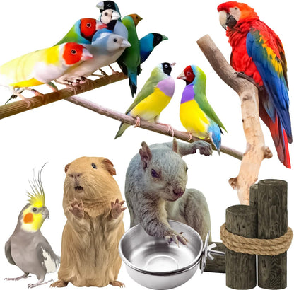 3 Pack Bird Feeding Bowls Cups Parrot Food Water Dishes, Stainless Steel Bird Bowl Cup Dish with Clamp, Birdcage Feeder Pet Cage Bowls for Cockatiel Budgie Conure Macaw Parakeet Small Animal3