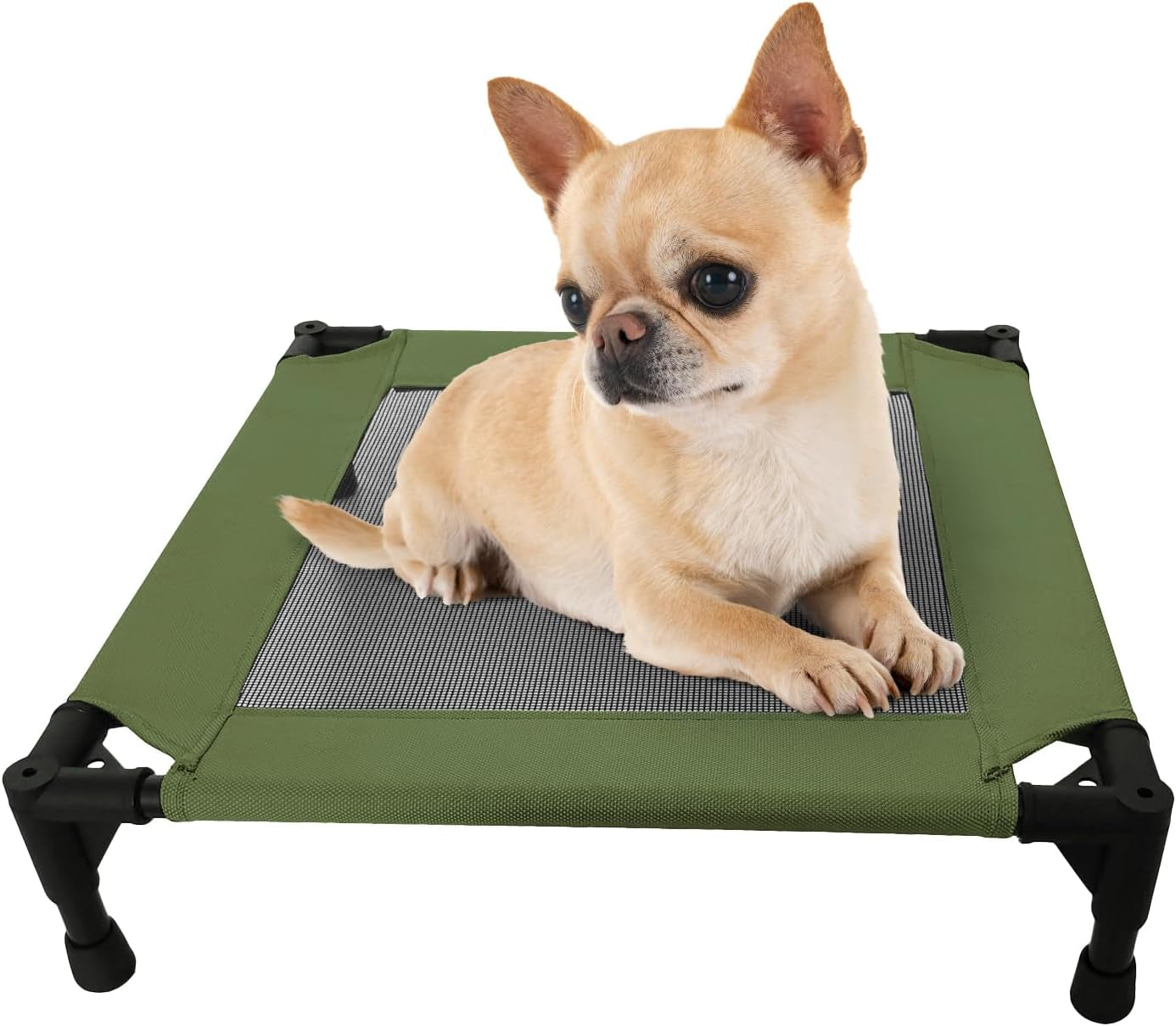 pozico-elevated-pet-bed-with-breathable-mesh-for-small-cat-and-dog-raised-cooling-pet-cot-for-puppy-and-kitty-18-9x18-9-inch-black-bed
