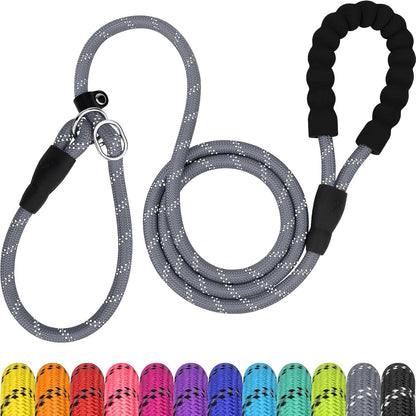 Tagme Slip Lead for Dogs, No Pull Training Leash, Padded Handle (Hot Pink) | Braided Climbing Rope, Reflective Stitching, 6 Ft, Fits Small to Large Dogs up to 250 Lbs, Cushioned Grip, No Leash Burn19