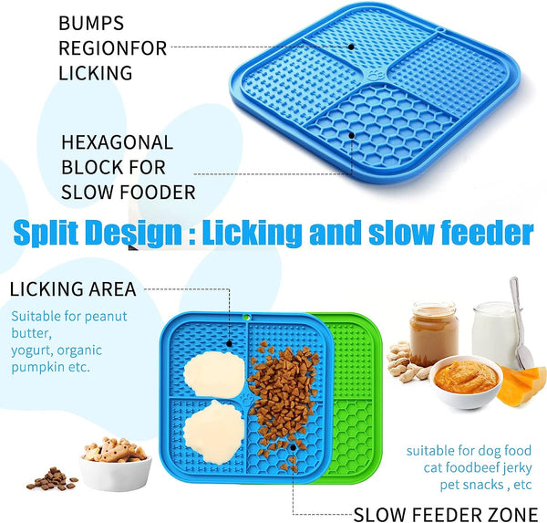 Honomastry Lick Mat for Dogs, Premium Lick Pad with Suction Cups for Dog Anxiety Relief, Slow Feeder Dog Bowls, Bathing, Grooming and Training.4