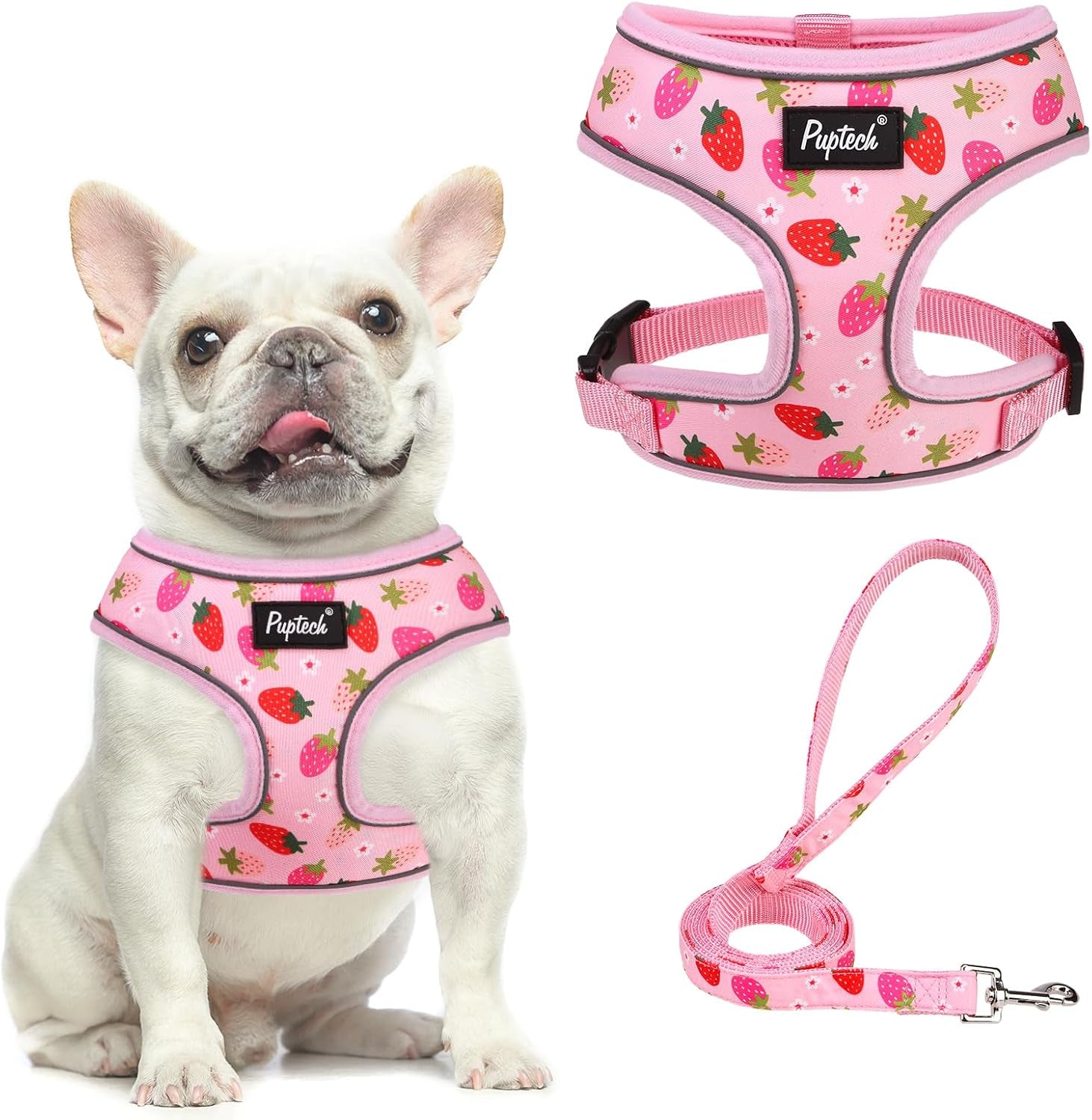 pupteck-soft-mesh-dog-harness-small-sized-and-leash-set-pet-puppy-cat-comfort-padded-vest-no-pull-harnesses-beige-s