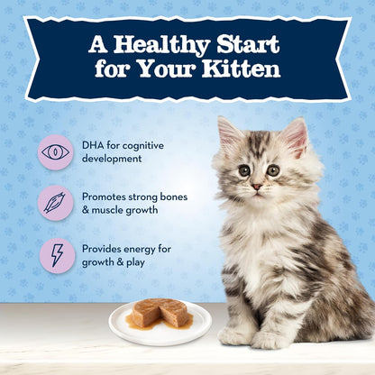 Blue Buffalo Baby Blue Natural Kitten Wet Cat Food, Healthy Growth Formula with DHA, Chicken Recipe Multi-Pack, 3-Oz. Cans (6 Count)4