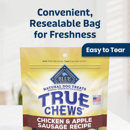 Blue Buffalo True Chews Chicken & Apple Sausage Natural Dog Treats, Real Meat Dog Snacks, Healthy Reward or Training Treat, Made in the USA with Real Chicken & Natural Ingredients, 12 Oz.4