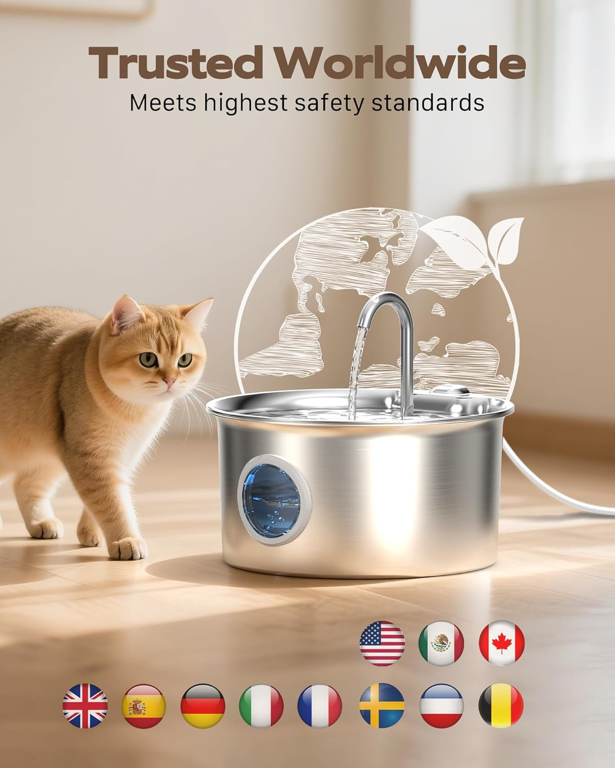 cat-water-fountain-stainless-steel-cat-fountain-for-drinking-88oz-2-6l-pet-water-fountain-for-cats-indoor-quiet-cats-water-bowl-dispenser-pets-feeding-watering-supplies-for-small-animals