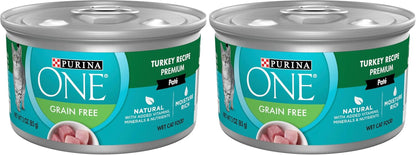 Purina ONE High Protein, Grain Free Pate Wet Cat Food Variety Pack, Grain Free Formula - (Pack of 24) 3 Oz. Cans15