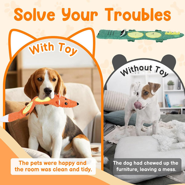 2 Pack Dog Toys for Aggressive Chewers - Interactive Dog Toys, Interactive Puppy Dog Chew Toys with Squeaker & No Stuffing Dog Puzzle Toy (Suitable for Small and Medium Dogs)4