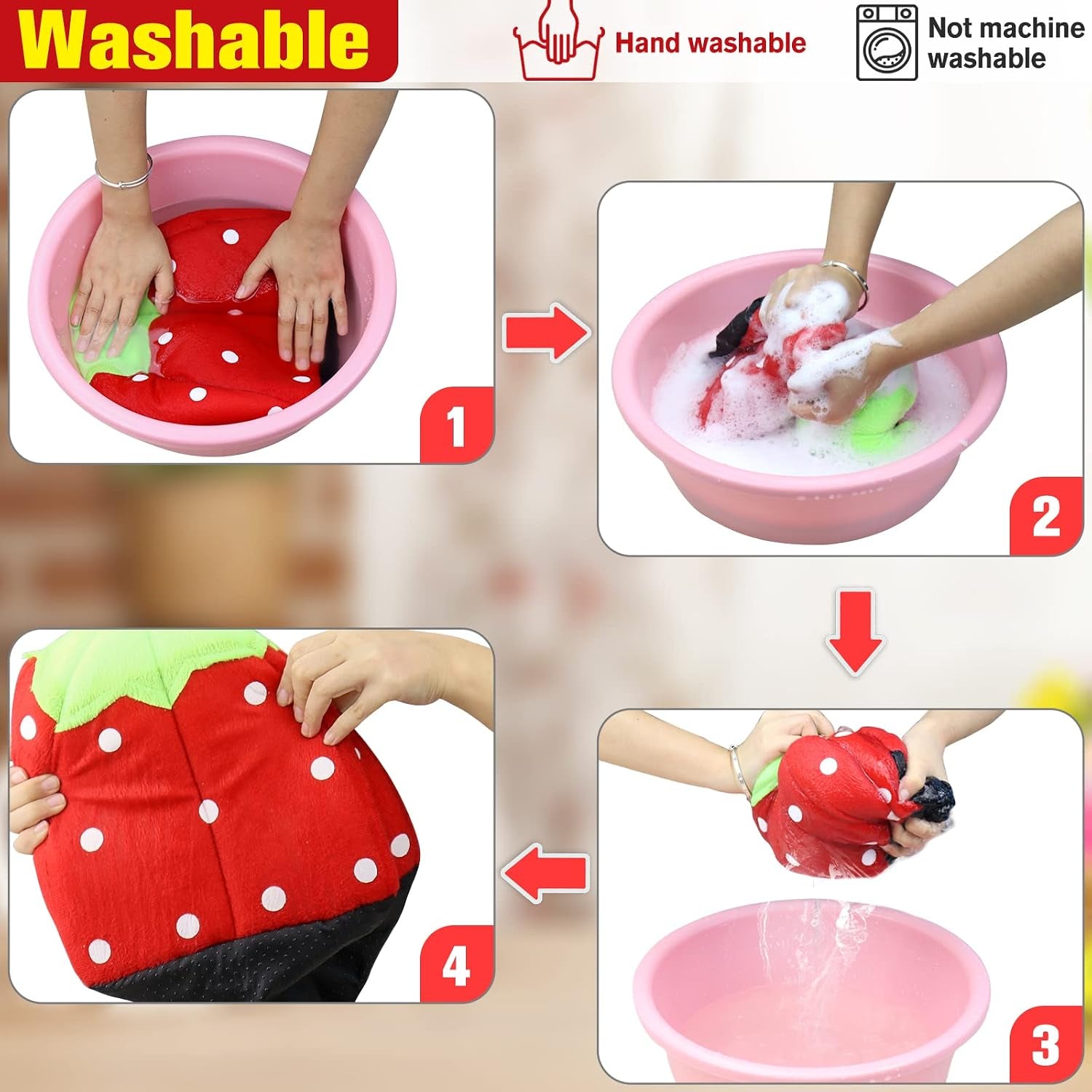 mygeromon-guinea-pig-bed-rabbit-hideout-cuddle-cup-strawberry-style-washable-winter-small-animals-sleeping-house-for-ferret-chinchilla-bunny