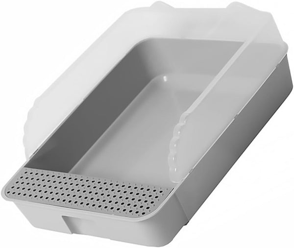 ERINGOGO Semi-Closed Cat Litter Box Potty with Detachable Anti-Splash Durable Pan Small Gray for Kitten Toilet and Cat Housebreaking1