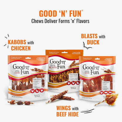 GOOD 'N' FUN Mini Rolls Long-Lasting Treat for Small Dogs, with Real Proteins, Beef Hide and Premium Chicken, Supports Dental Health, Mental Stimulation, 8 Oz9
