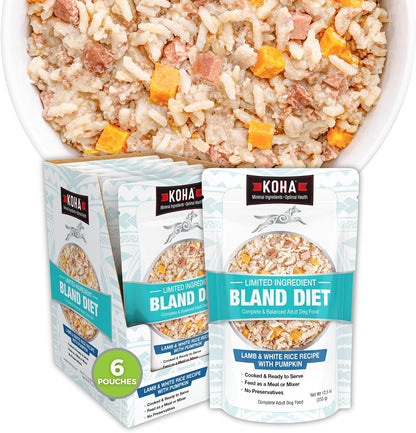 KOHA Limited Ingredient Bland Diet for Dogs, Chicken and White Rice Sensitive Stomach Wet Dog Food, Sold in over 5,000 Vet Clinics & Pet Stores, Gentle Easy to Digest Bland Diet Dog Food, Pack of 69