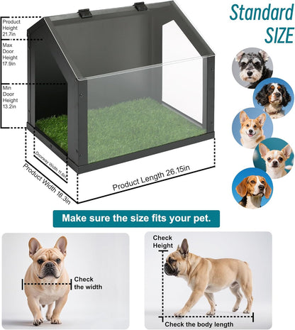 Stylish Indoor Dog Potty with High Walls, Durable Washable Fake Grass Mat, Splash Guard Design for Mess-Free Diagonal Peeing – Blends with Home Decor, Ideal for Indoor & Balcony Use7