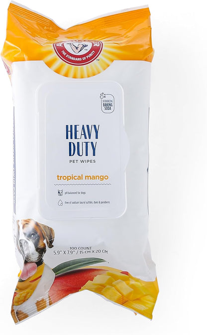 Arm and Hammer for Pets Heavy Duty Multipurpose Dog Bath Wipes, Mango Scent - All Purpose Wipes Remove Odor and Refresh Your Dog’S Skin between Baths, 100 Count - 2 Pack7