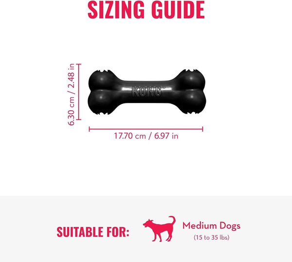 KONG - Extreme Goodie Bone - Kong'S Most Durable Natural Rubber Dog Bone for Power Chewers - Black - for Medium Dogs4