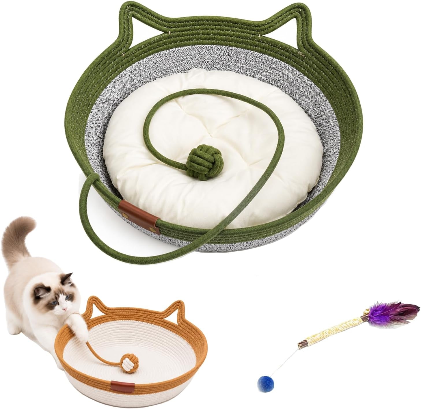 handwoven-cat-basket-bed-cotton-rope-round-cat-scratcher-bed-with-cats-ear-handles-breathable-boho-nesting-pet-bed-for-kittens-and-indoor-cats-color-d-small