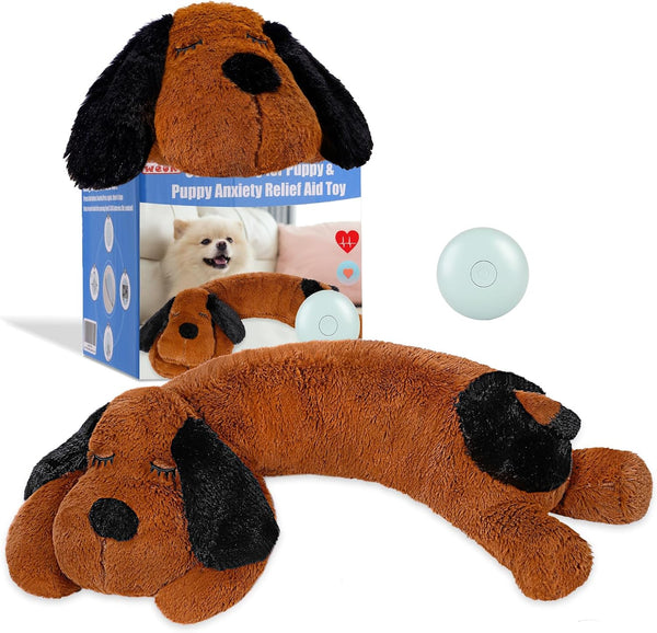WEOK Heartbeat Puppy Toy, Comfort Cuddler Pillow, Dog Anxiety Relief Calming Aid,Heartbeat Stuffed Toy for Dogs,Puppy Heartbeat Toy Sleep Aid,Dog Heartbeat Toy for Pet19