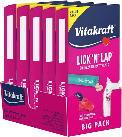 Vitakraft Lick 'N' Lap Real Salmon Squeezeable Liquid Cat Treats, Lickable, Salmon Broth #1 Ingredient, No Artificial Colors, Preservatives or Added Sugar, for Hydration, 0.52 Oz. Tubes, 16 Count17