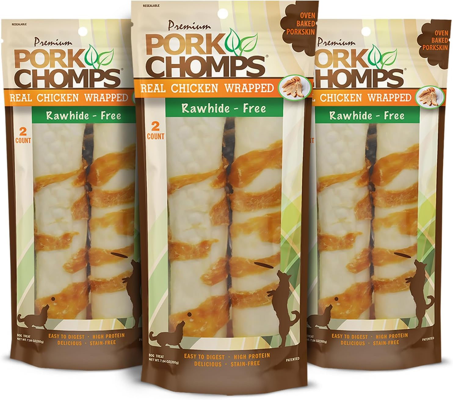 pork-chomps-baked-pork-skin-dog-chews-8-in-rolls-chicken-2-count-made-with-a-real-chicken-wrap-over-oven-baked-pork-skin-rawhide-free-low-in-fat-and-easy-to-digest