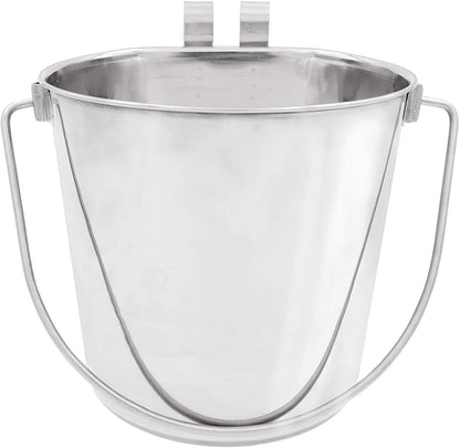Fuzzy Puppy Flat Sided Pail with Dual Hooks, Snugly Fit on Dog, Cat and Critter Crates & Cages, Heavy Duty Stainless Steel | 2 Quart (PN: FSP-2)7