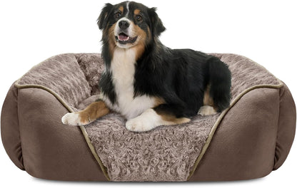 INVENHO Rectangle Washable Orthopedic Dog Bed for Small, Medium and Large Dogs, Soft Calming, Sleeping Puppy Bed Durable Pet Cuddler with Anti-Slip Bottom, S (20"X19"X6")18