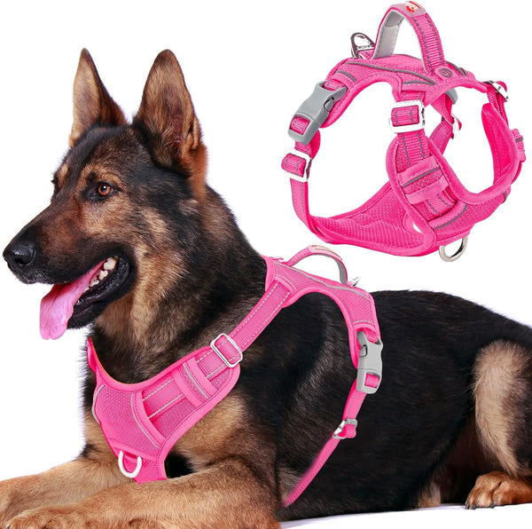 BARKBAY Dog Harness No Pull with ID Tag Pocket - Heavy Duty, Reflective, Easy Control for Large Dogs(Blue,L)44