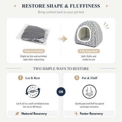 Guinea Pig Hideout Bed, Dwarf Rabbit House Cave | Cozy Hide-Out Cage Accessories for Little Bunny, Hedgehog, Ferret, Chinchilla & Other Small Animals, Grey7
