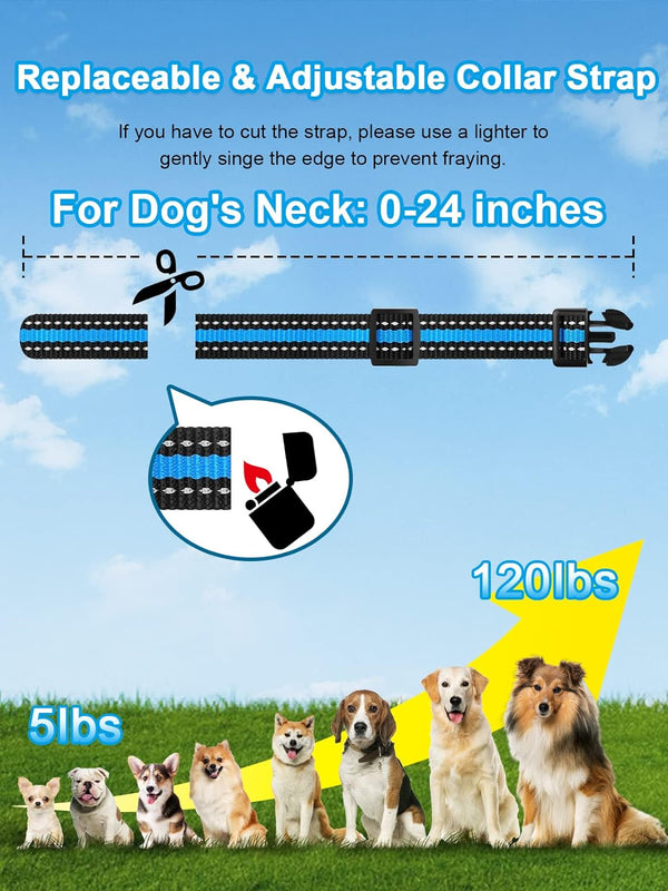 Bousnic Dog Shock Collar 2 Dogs (5-120Lbs) - 3300 Ft Waterproof Training Collar for Dogs Large Medium Small with Rechargeable Remote, Beep (1-8) Vibration (1-16) and Humane Shock (1-99) Modes6