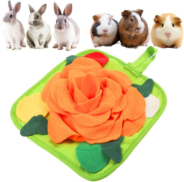 Rabbit Foraging Mat Interactive Bunny Snuffle Mat for Small Animals | Puzzle Toy Indoor Enrichment Feeding Mat 11.8" Treat Dispenser for Bunny Guinea Pigs, Ferrets, Chinchillas, Hamste, Puppies10