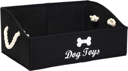Morezi Large Dog Toy Bin Puppy Shallow Toy Basket Dog Toy Storage Perfect for Living Room Playroom Closet Home Organization - Grey Canvas8