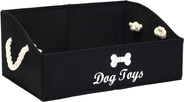 Morezi Large Dog Toy Bin Puppy Shallow Toy Basket Dog Toy Storage Perfect for Living Room Playroom Closet Home Organization - Grey Canvas8