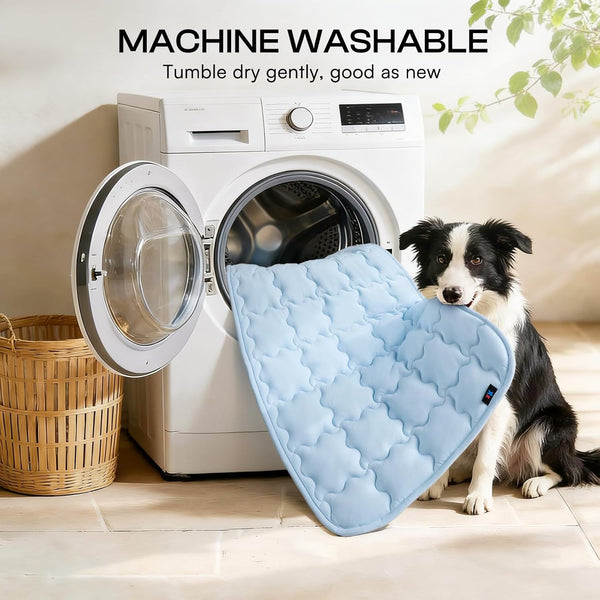 Luciphia Dog Cooling Mat, Q-MAX>0.5 Non-Slip Self-Cooling Pad for Pets | Elastic Support, Joint Protection; Q-MAX>0.5 Instant Cooling Needs No Power; Non-Slip Washable Dog Bed; Light Blue 20X308