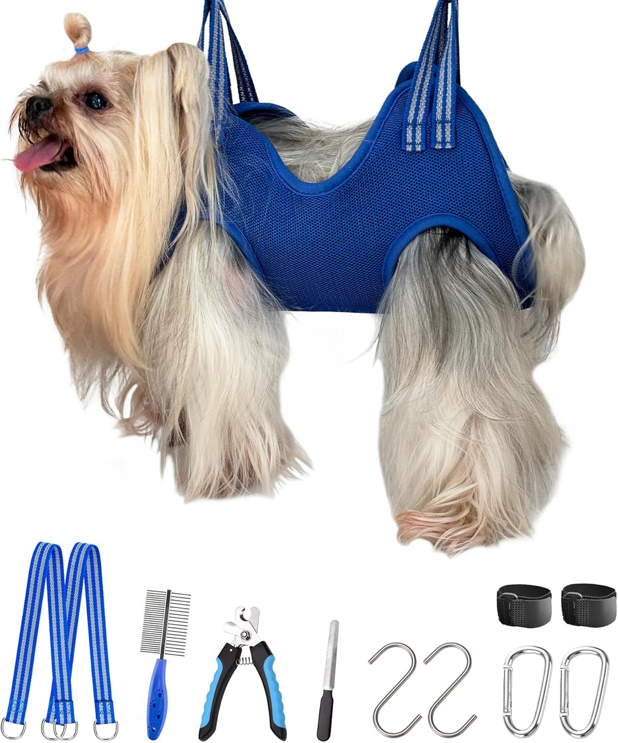 kkiimatt-10-in-1-pet-grooming-hammock-harness-with-nail-clippers-trimmer-nail-file-dog-hammock-grooming-sling-for-nail-trimming-clipping