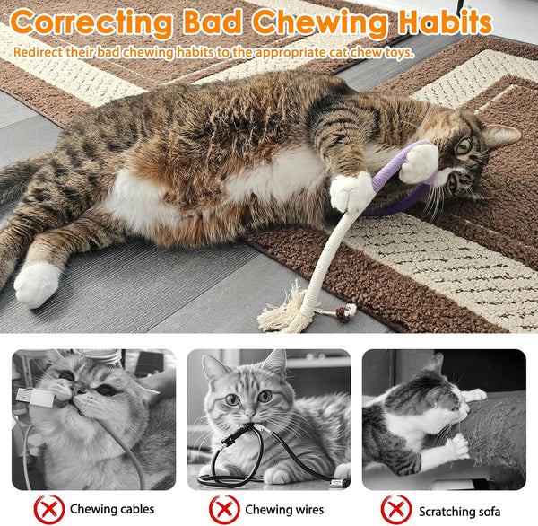 Tocirelo Cat Chew Rope Toy - 6Pack Cotton Cat Chew Toy for Teeth Cleaning, Interactive Kitten Teething Toys to Redirect Chewing from Cord, Cat Nip String Dental Toys for Bored Indoor Cats, 19.7Inch2