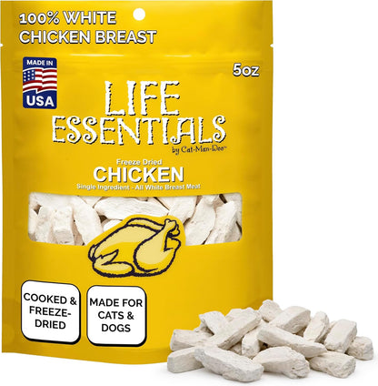Life Essentials by Cat-Man-Doo | Chicken - 5Oz. Bag | Freeze Dried Chicken Cat & Dog Treats | Healthy, Single Ingredient, Training Treats, High Protein1