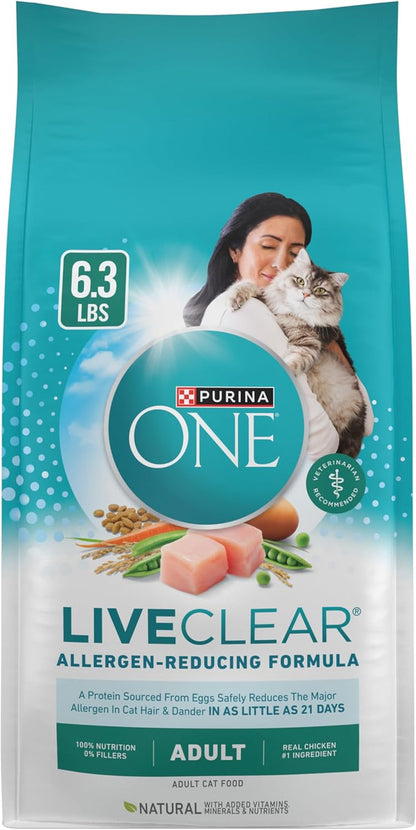 Purina ONE Liveclear Allergen-Reducing Cat Food Dry Formula with Real Chicken as the Number One Ingredient - 6.3 Lb. Bag1