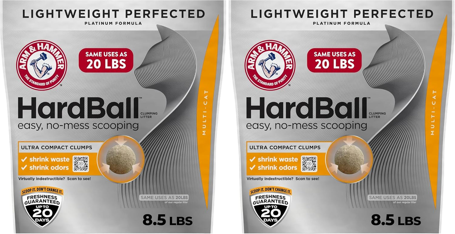 arm-hammer-hardball-clumping-cat-litter-garden-bloom-14-5-lbs-lightweight-5-in-1-24-7-odor-control-easy-clean-up-non-clay-formula-99-9-dust-free-multi-cat