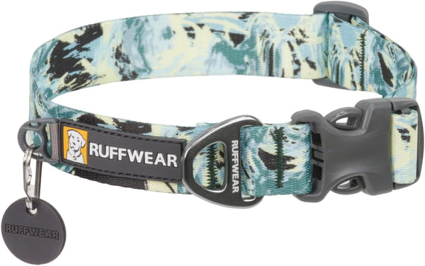 Ruffwear, Front Range Dog Collar, Adjustable Tubelok Webbing, Lightweight, Side Release Buckle, Aluminum V-Ring, Durable for Everyday Use, River Rock Green, 14"-20"15