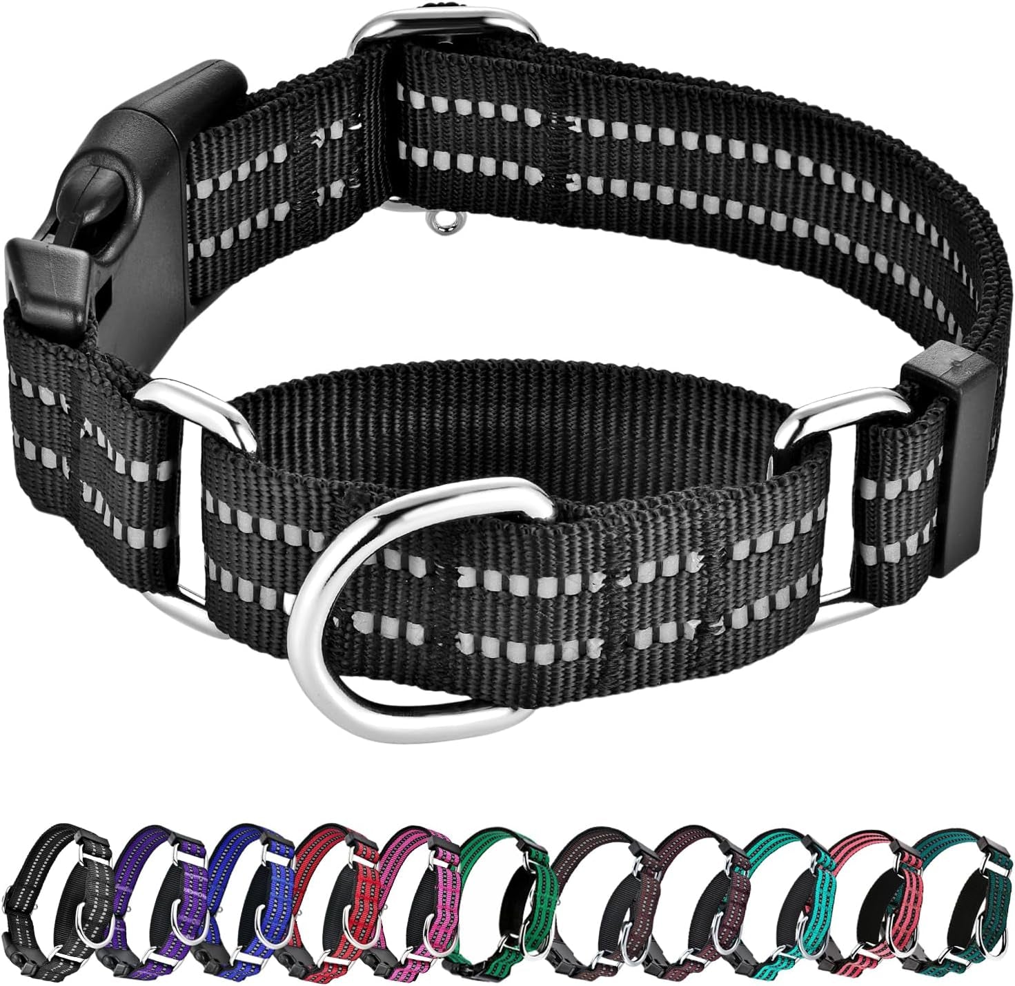 martingale-collars-for-dogs-reflective-escape-proof-training-dog-collars-with-quick-release-buckle-adjustable-no-slip-nylon-dog-collar-for-medium-pets
