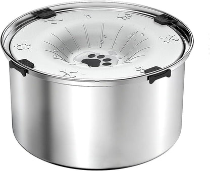 SCHITEC No Spill Dog Water Bowl for Large Dogs, 5.6L / 1.5 Gallon Stainless Steel Splash-Proof Slow Drinking Pet Dish with Floating Disk & Non-Slip Base, Mess-Free Design for Home or Travel-Gray8