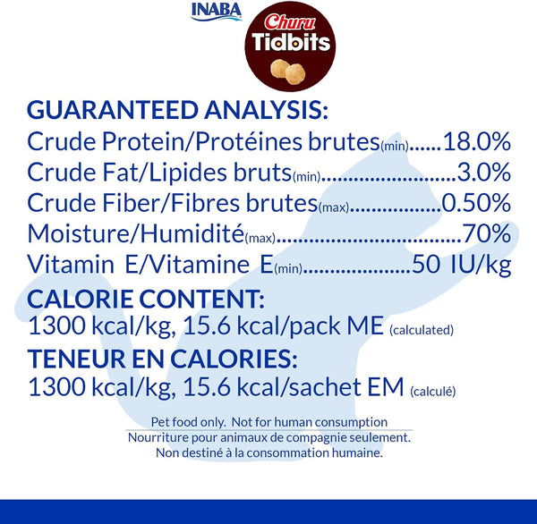 INABA Churu Tidbits Chewy Cat Treats, Tuna Salmon, 8Ct | Immune Support, Antioxidant Support, 70% Moisture, Training Treat, Dual Texture, 8 X 0.42 Oz Packs4