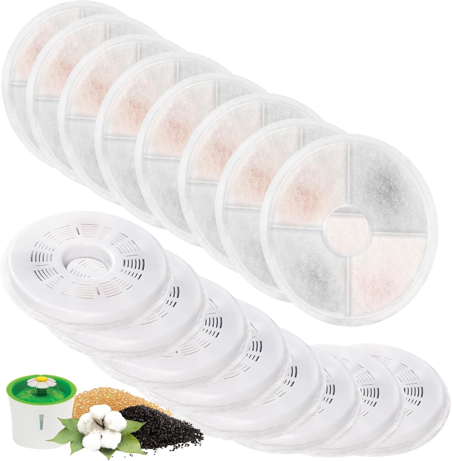 8-pack-cat-water-fountain-replacement-filters-fit-for-3l-flower-water-dispenser-automatic-pet-dog-cat-fountain-filter