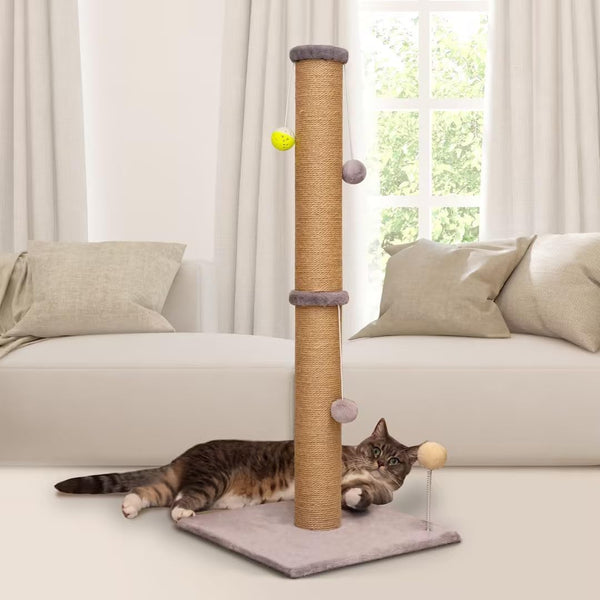 Tall Cat Scratching Post 36 Inch Large Cat Scratch Post for Indoor Cats with Durable Natural Sisal Rope Scratcher Post Tree Kitten Interactive Toy-Gray2