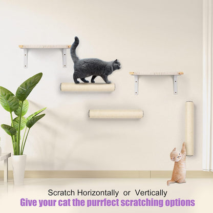 BEBOBLY Wall Mounted Cat Scratching Post for Indoor Cats | Kitten Wall Shelves Climbing Furniture| Sisal Rope Cat Claw Scratcher Tree | Solid Wooden Walkway for Cage Mounted Climbing Relaxing6
