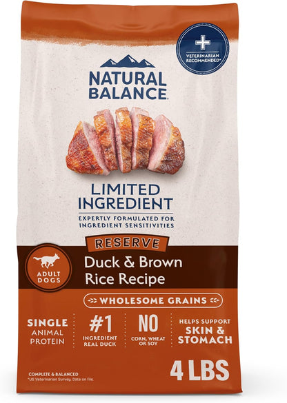 Natural Balance Limited Ingredient Adult Dry Dog Food - Complete Nutrition for Adult Dogs - Wholesome Grains Brown Rice Recipe - Limited Ingredient Formula - 24 Lb - Lamb & Brown Rice25